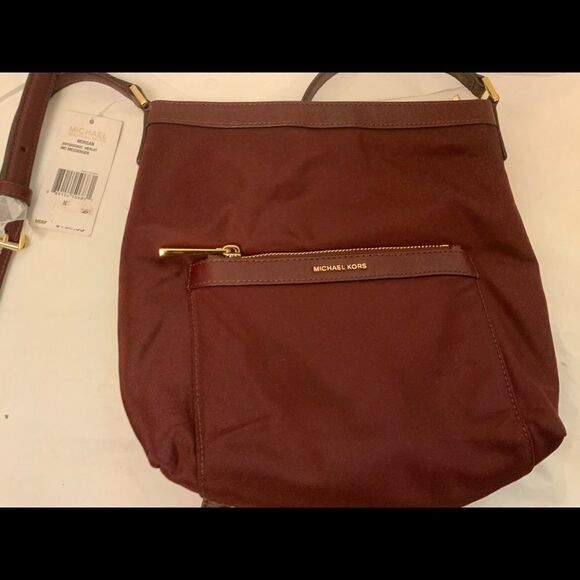 New MICHAEL KORS Morgan MK Cross-body Messenger Bag Red Nylon - Picture 8 of 8